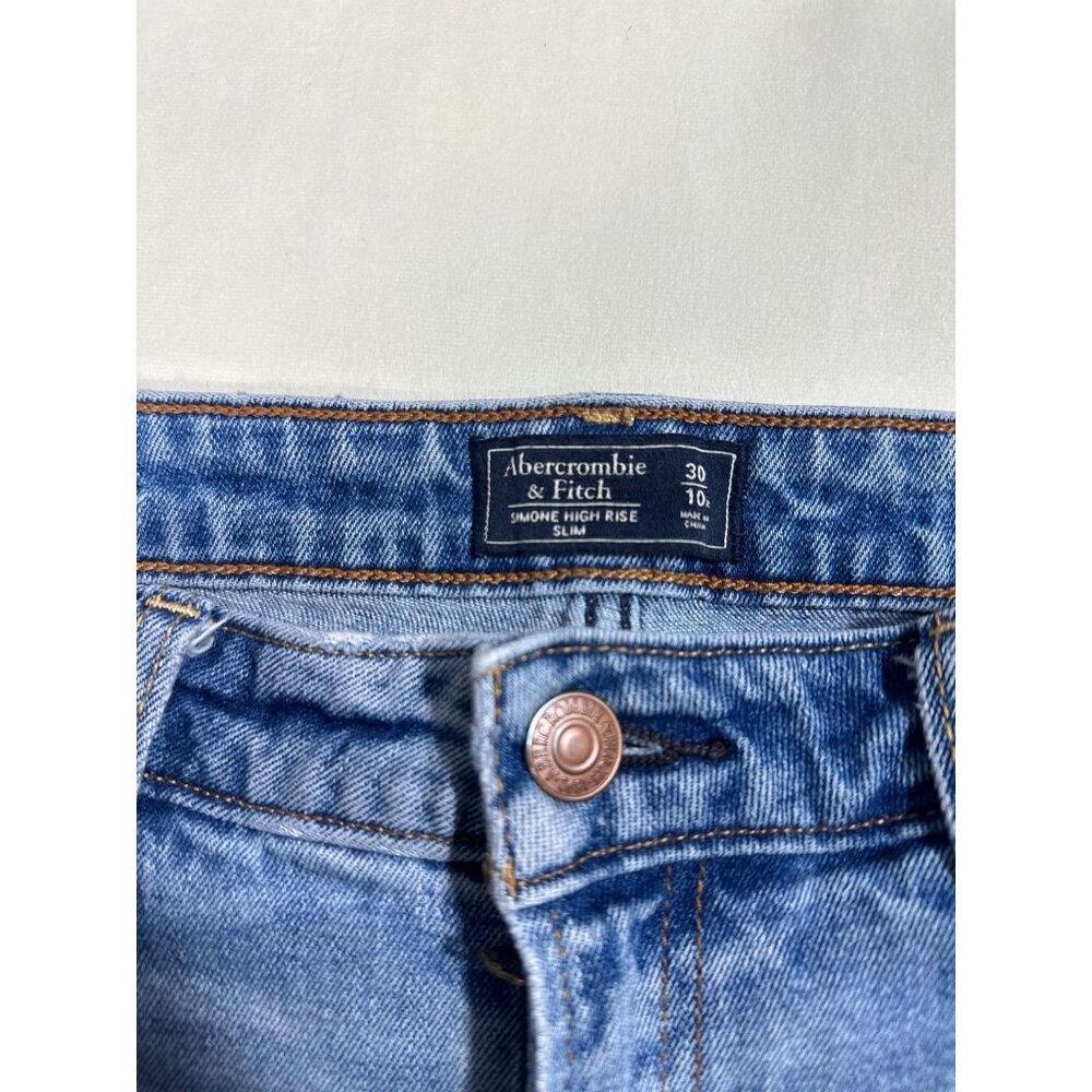 Abercrombie & Fitch Jeans Simone High Rise Slim  Distressed 30/10 - Picture 2 of 8
